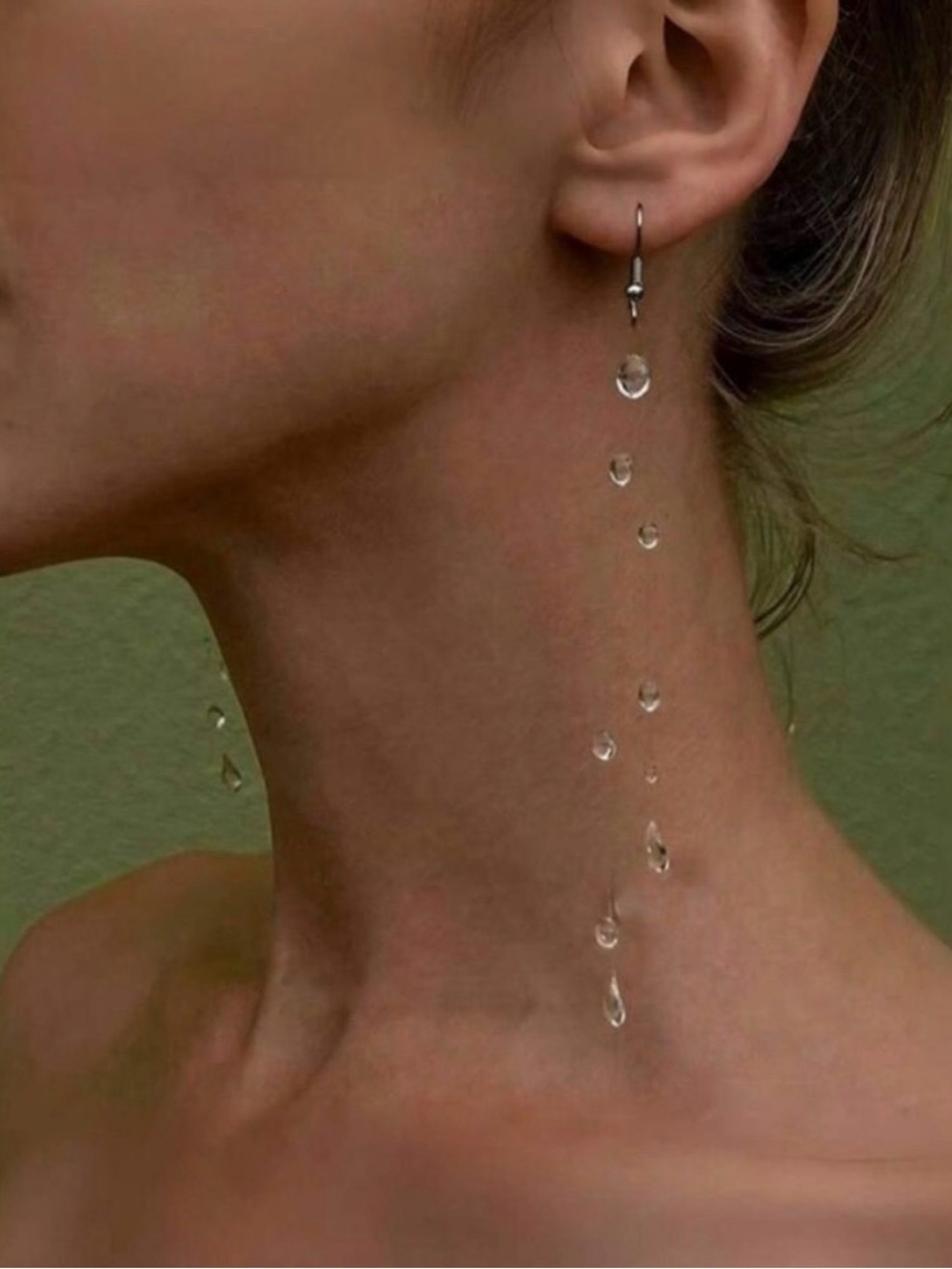 Water Drop Earring 18 K gold plated silver new